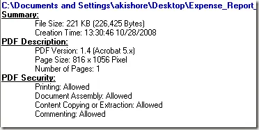 pdf file properties