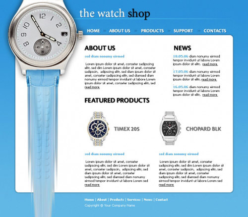 the watch shop 60 High Quality Free Web Templates and Layouts