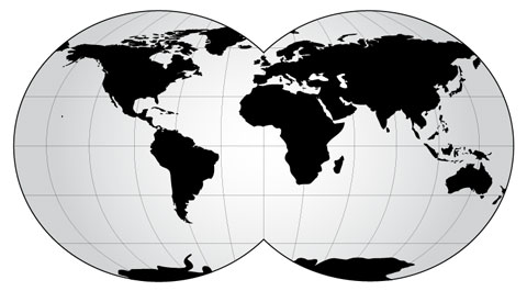 Circular Vector World Map