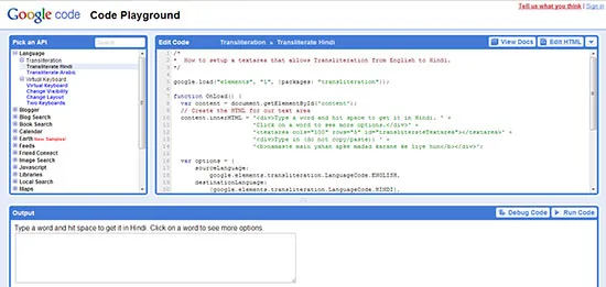 Google Code Playground