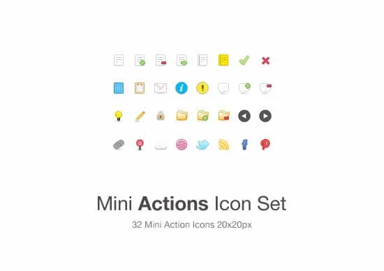 Mini Actions Icon Set