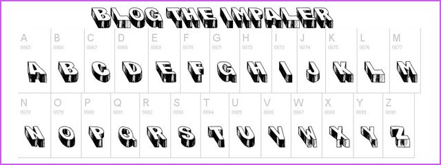 Blog the Impaler - Chunky & 3d Free Font