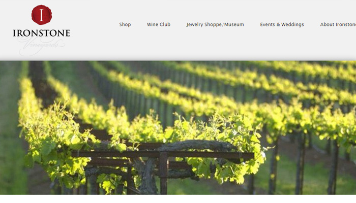 ironstone vineyards winery website homepage