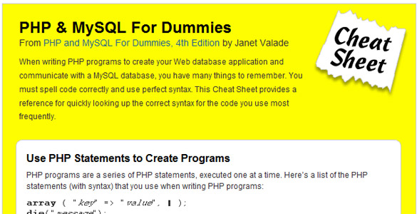 PHP & MySQL for dummies