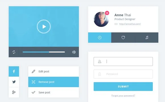 20 Fresh Flat UI Designs Free to Download