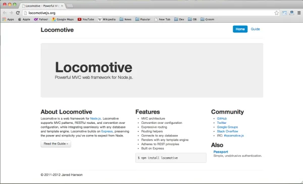 best node.js web framework - locomotive