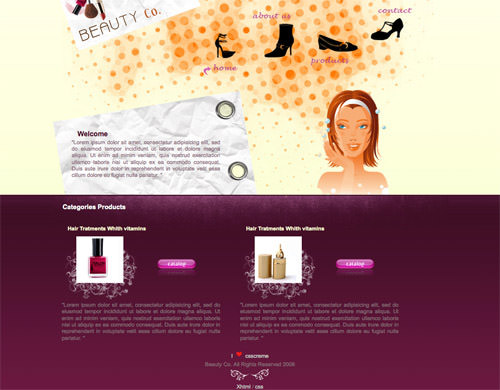 Beauty Co Template 60 High Quality Free Web Templates and Layouts