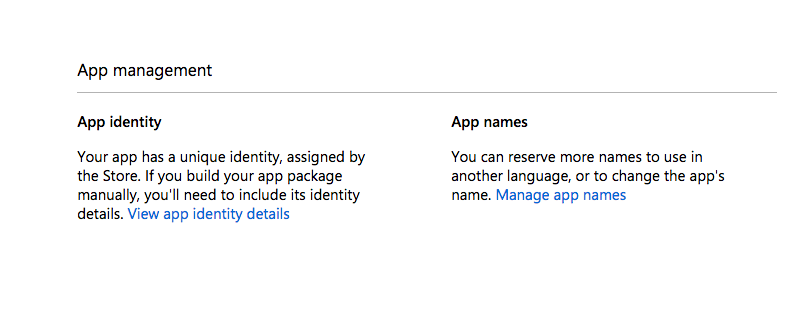 App Identity section