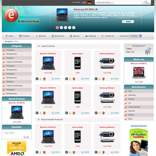 elecronix 60 High Quality Free Web Templates and Layouts