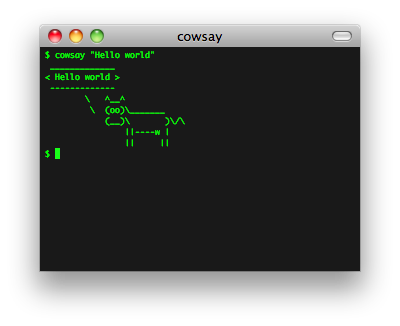 cowsay screenshot