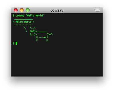 cowsay screenshot