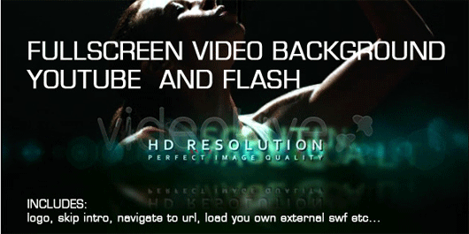 Fullscreen Video Background YouTube and Flash