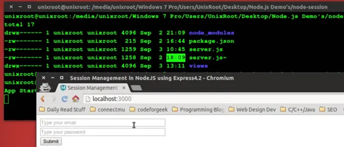 manage sessions express4 nodejs