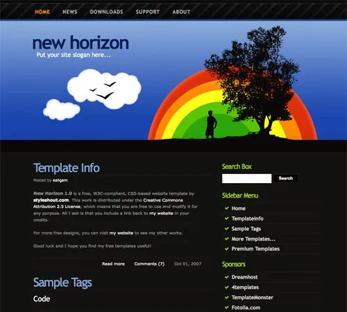 new horizon 60 High Quality Free Web Templates and Layouts