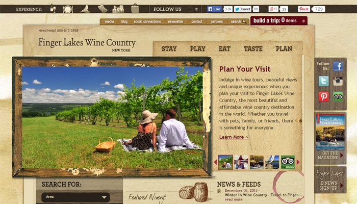 finger lakes wine country simple website