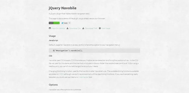 jquery navmobile