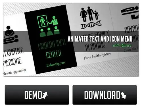 Animated Text and Icon Menu with jQuery