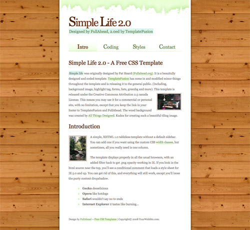simple life 60 High Quality Free Web Templates and Layouts