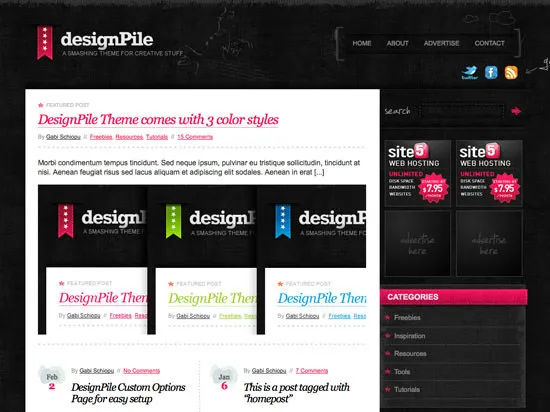 designpile 21 Free Premium Wordpress Themes to Impress