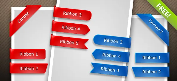 Glossy PSD Ribbons