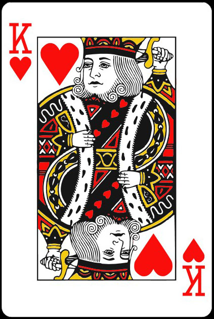 WPF制作的扑克牌效果（红桃K）
