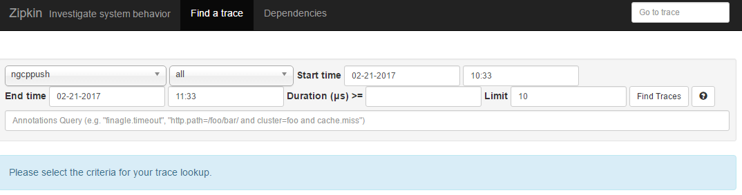 Zipkin UI