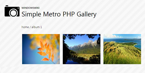 PHP Image Gallery Metro UI