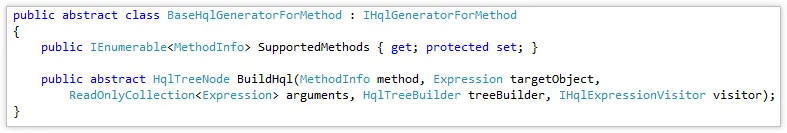 Linq-BaseHqlGeneratorForMethod