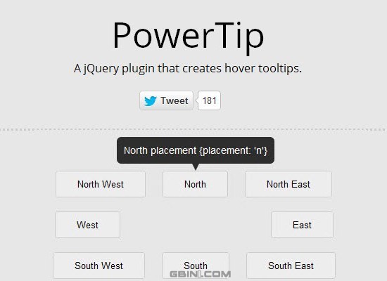 jQuery PowerTip: Create Customizable UI Tooltips
