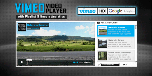 Vimeo Video Player with Playlist & Google Analytics