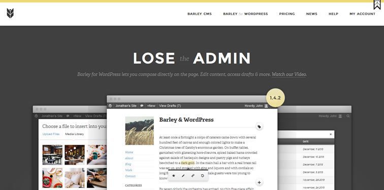Barley CMS homepage clean modern responsive web inspiration