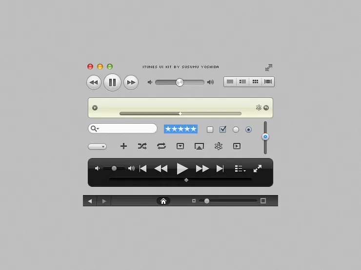 iTunes UI Kit by Susumu Yoshida