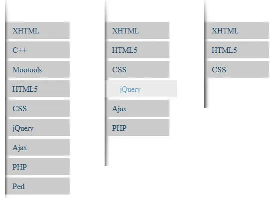 jQuery style menu with CSS3