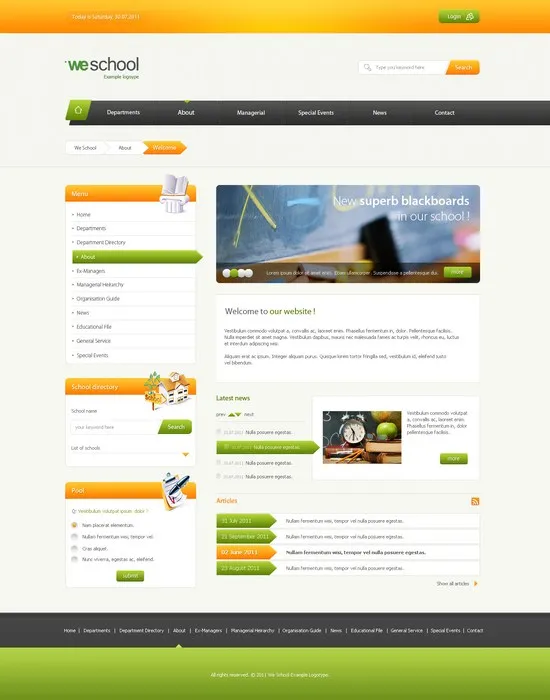 school website template