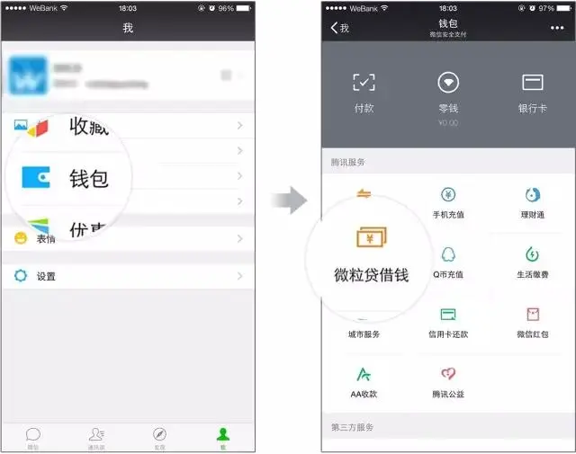微信上可以借钱啦！