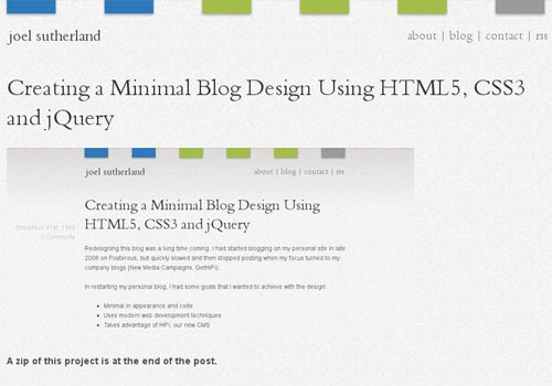 Creating A Minimal Blog Design Using HTML5, CSS3 And jQuery