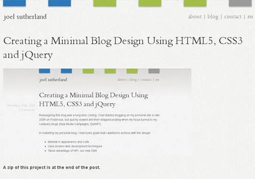 Creating A Minimal Blog Design Using HTML5, CSS3 And jQuery