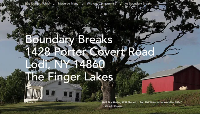 boundary breaks vineyard website layout