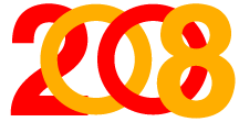 重叠的且颜色交叉的文字2008