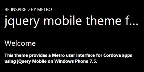 jQuery Mobile Metro Theme