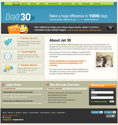 Jet 30 60 High Quality Free Web Templates and Layouts