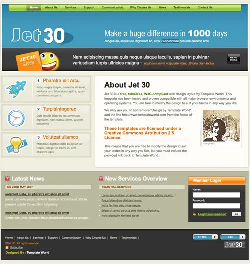 Jet 30 60 High Quality Free Web Templates and Layouts