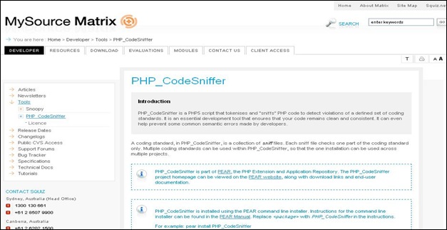 PHP code sniffer