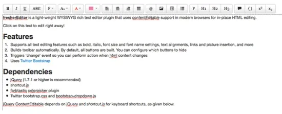 fresherEditor-jQuery-Rich-html-Text-Editor