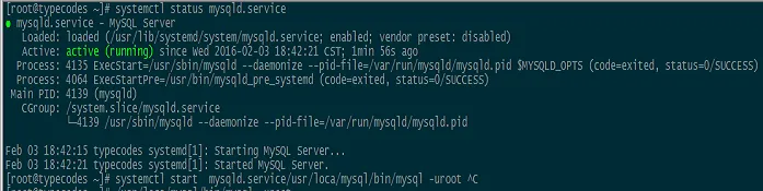 systemctl命令查看MySQL服务状态