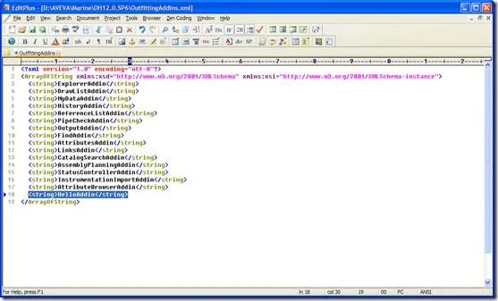 Figure 4.6 Add HelloAddin to the Addin Configure file