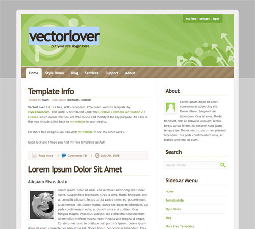 vectorlover 60 High Quality Free Web Templates and Layouts