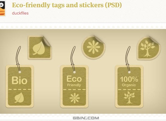 Ecological PSD Tags and Stickers