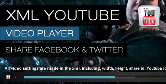 YouTube Player with Facebook & Twitter Share